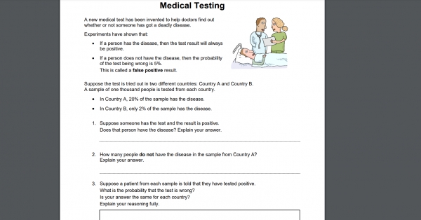 Representing Probabilities: Medical Testing