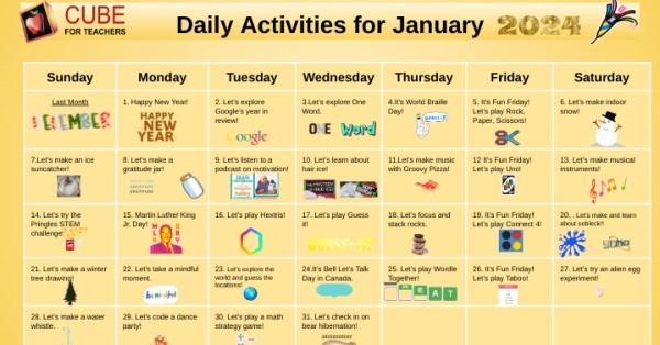 Daily Fun-Filled Calendars - Cube For Teachers